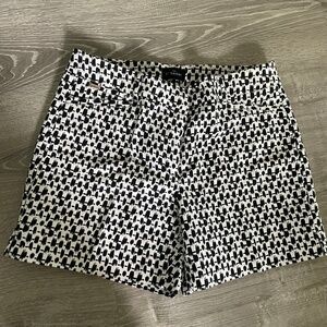 Black and white pattern print shorts